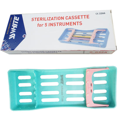 SS WHITE - Dental Sterilization Cassette Medical Grade Surgical Sterilization Cassette Disinfection Storage Tray, Sterilization Rack for 5 Instruments