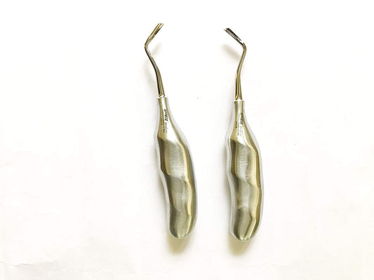 SS WHITE – Dental Root Elevators Set (Anatomical Handle) L-R, Dental Root Elevator,Better Grip design Handle S34.016-015