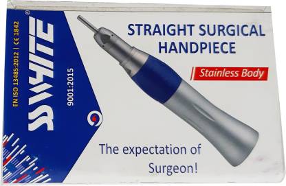 SS WHITE – Dental Straight Handpiece,Dental Surgical Hanpiece, Ceramic Ball Bearing,Metal Chuck,Straight Surgical Handpiece with 6 Month warranty