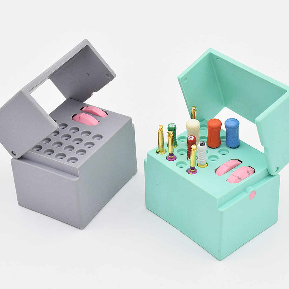 SS WHITE – Endo box 20 Holes with Memory Autoclavable | Burs and Instruments Holder RA/FG | Endo Burs Sterilizer Case | Dental Endo Files Holder Box G-030
