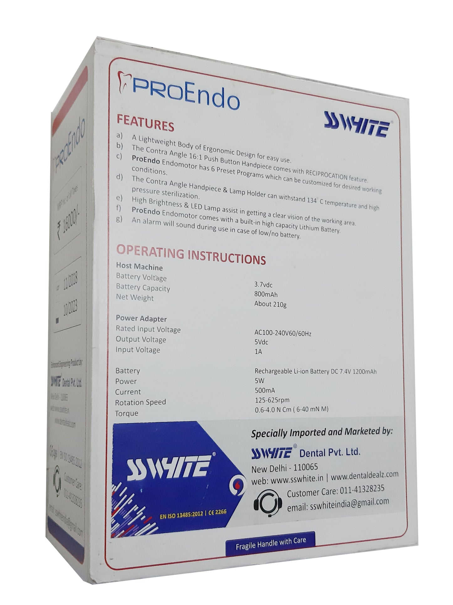 SS WHITE – Cordless EndoMotor Endodontic | Removable Led Light | Six Working Mode | Light Weight