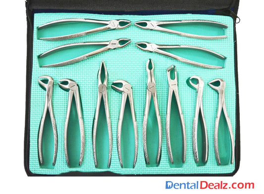 Tooth Extraction Forceps Set 12 Pcs- SS WHITE