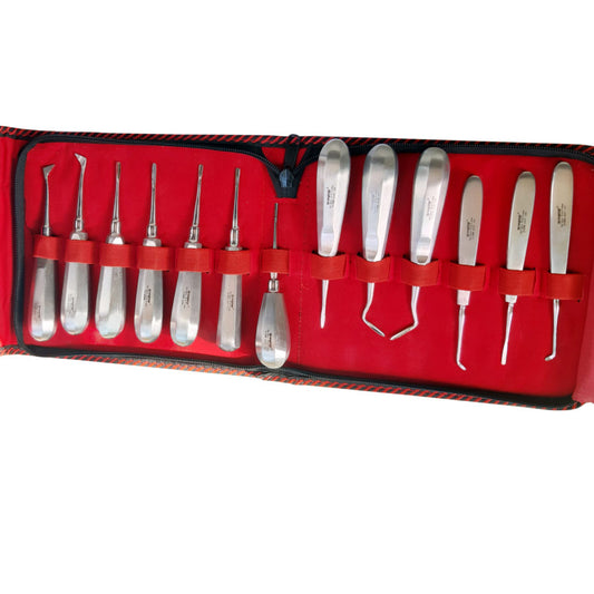 SS WHITE - Dental Root Elevator Set of 13 Pcs,Rust Free High Quality Steel