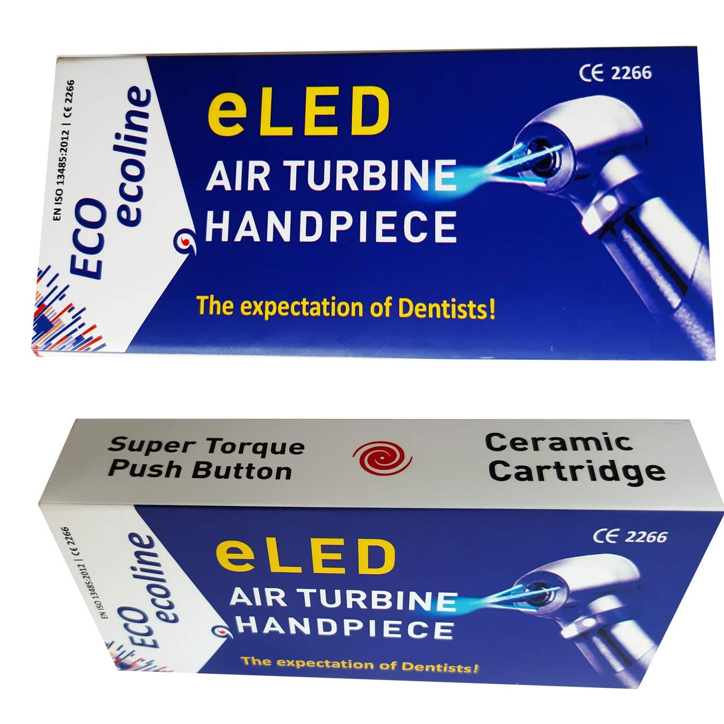 SS WHITE – Dental Air Turbine Handpiece Super Torque Push Button, Ceramic Cartridge,Ball Bearing, Airotor Handpiece Eled -Ecoline
