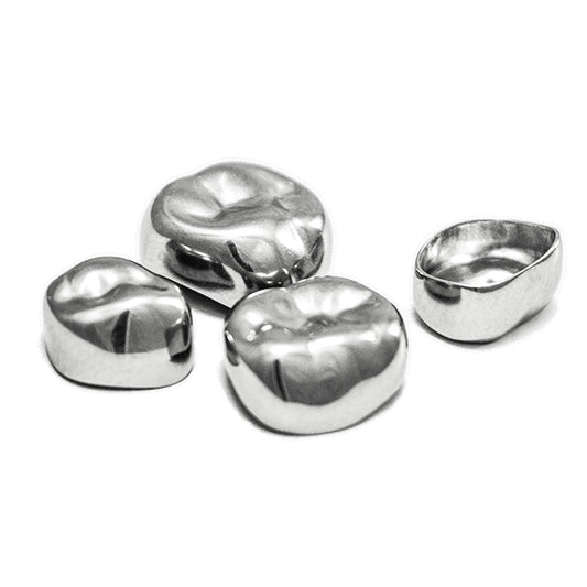 SS WHITE - Stainless Steel Pedo Crown Kit of 12pcs, Dental Crown SS Pedo Molor Set, Dental Crown stainless Steel