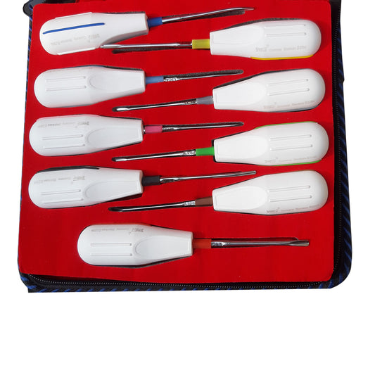 SS WHITE - Dental Luxators Set Plastic (Nylon) Handle, Autoclavable  9 Pcs